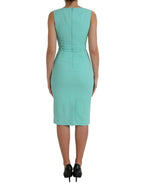 Dolce &amp; Gabbana Green Viscose Sleeveless Bodycon Midi Dress