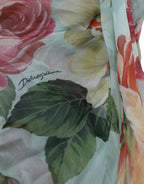 Dolce &amp; Gabbana Blue Floral Print Tiered Long Maxi Dress
