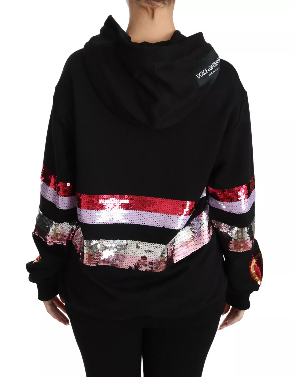 Dolce &amp; Gabbana DG Sequined Hooded Pullover Sweater