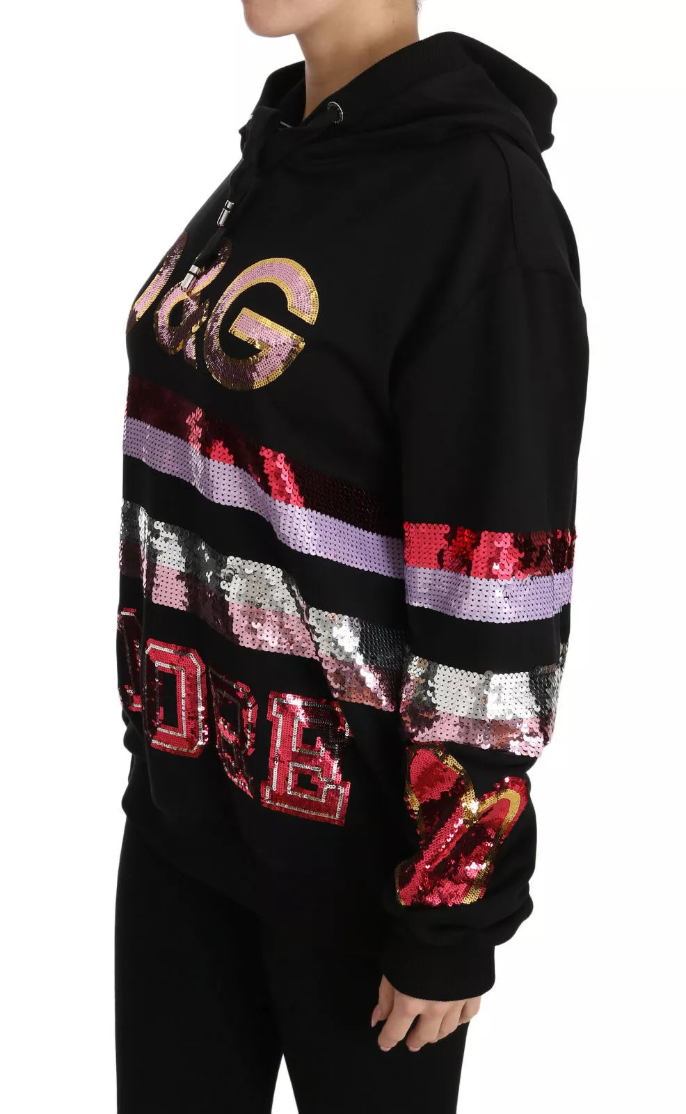 Dolce &amp; Gabbana DG Sequined Hooded Pullover Sweater