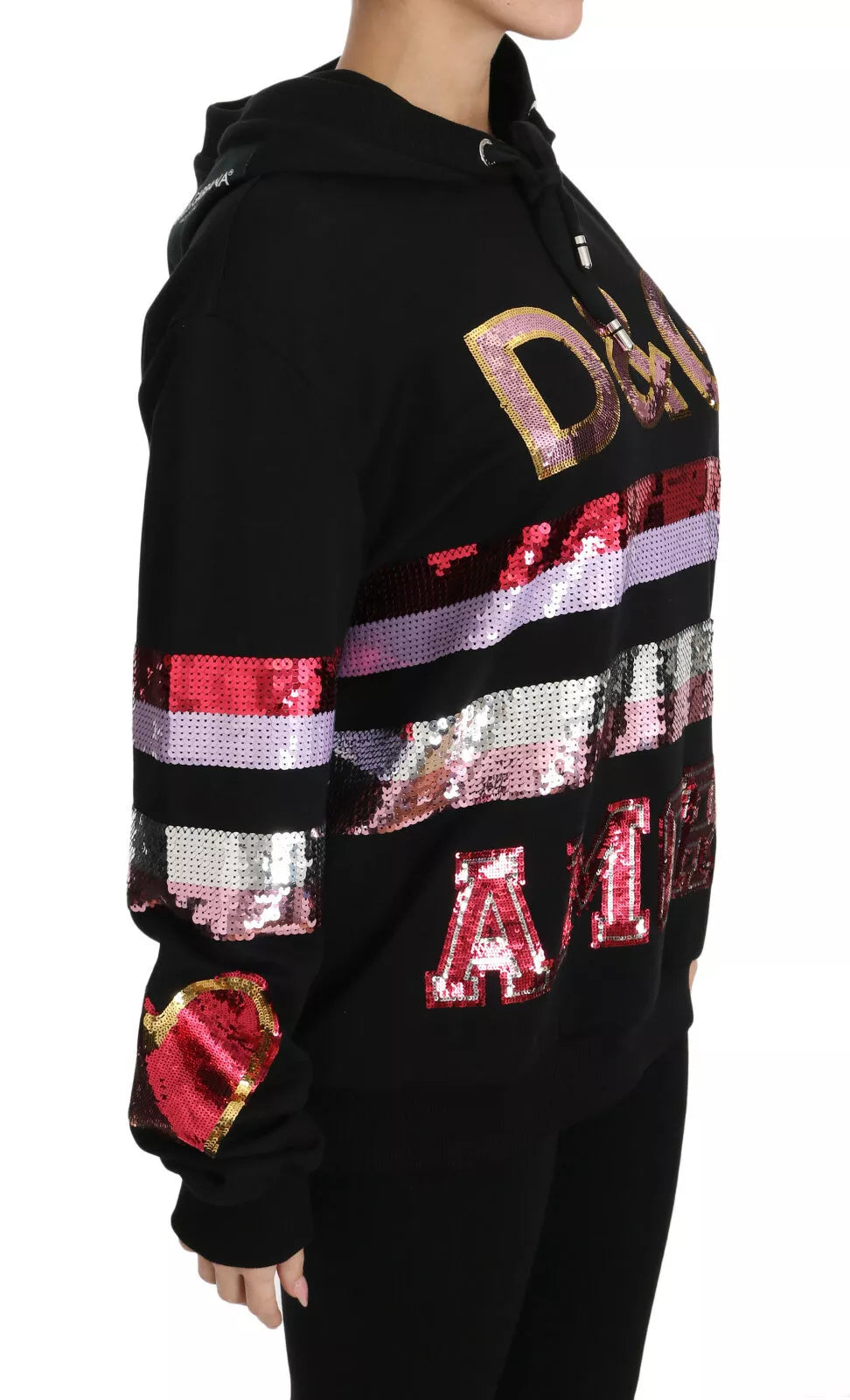 Dolce &amp; Gabbana DG Sequined Hooded Pullover Sweater