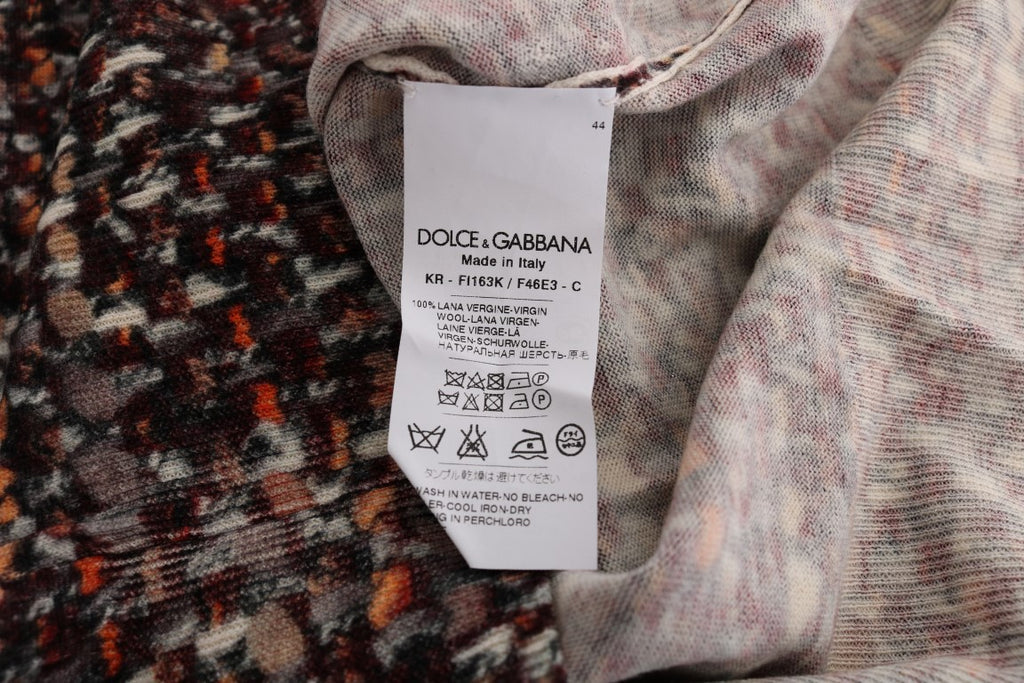 Dolce &amp; Gabbana Multicolor Print Knit Top Wool T-shirt