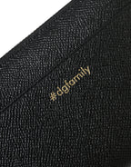 Dolce &amp; Gabbana Black Blue Leather #DGFAMILY Zipper Continental Men Wallet