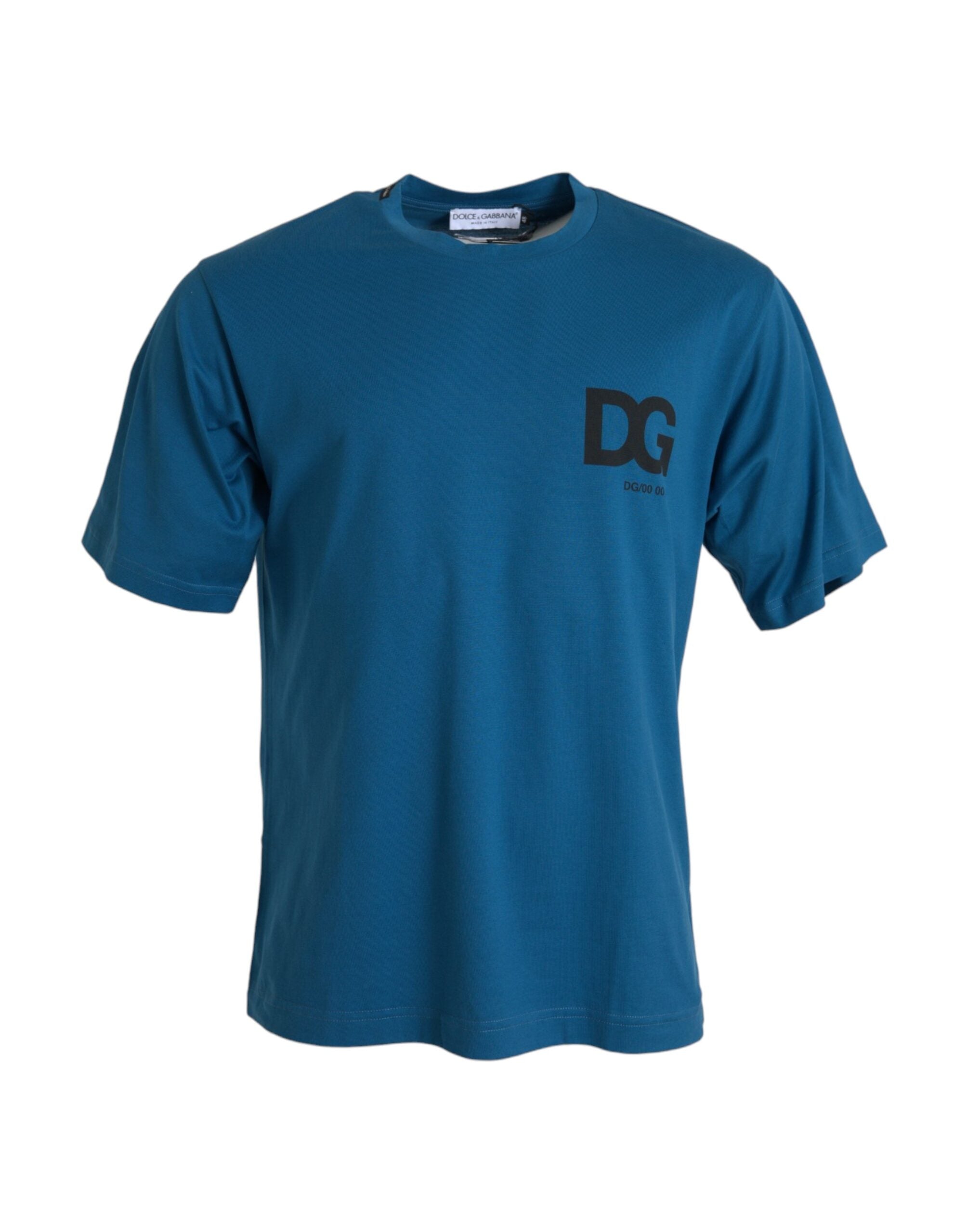Dolce &amp; Gabbana Blue Logo Round Neck Short Sleeves T-shirt