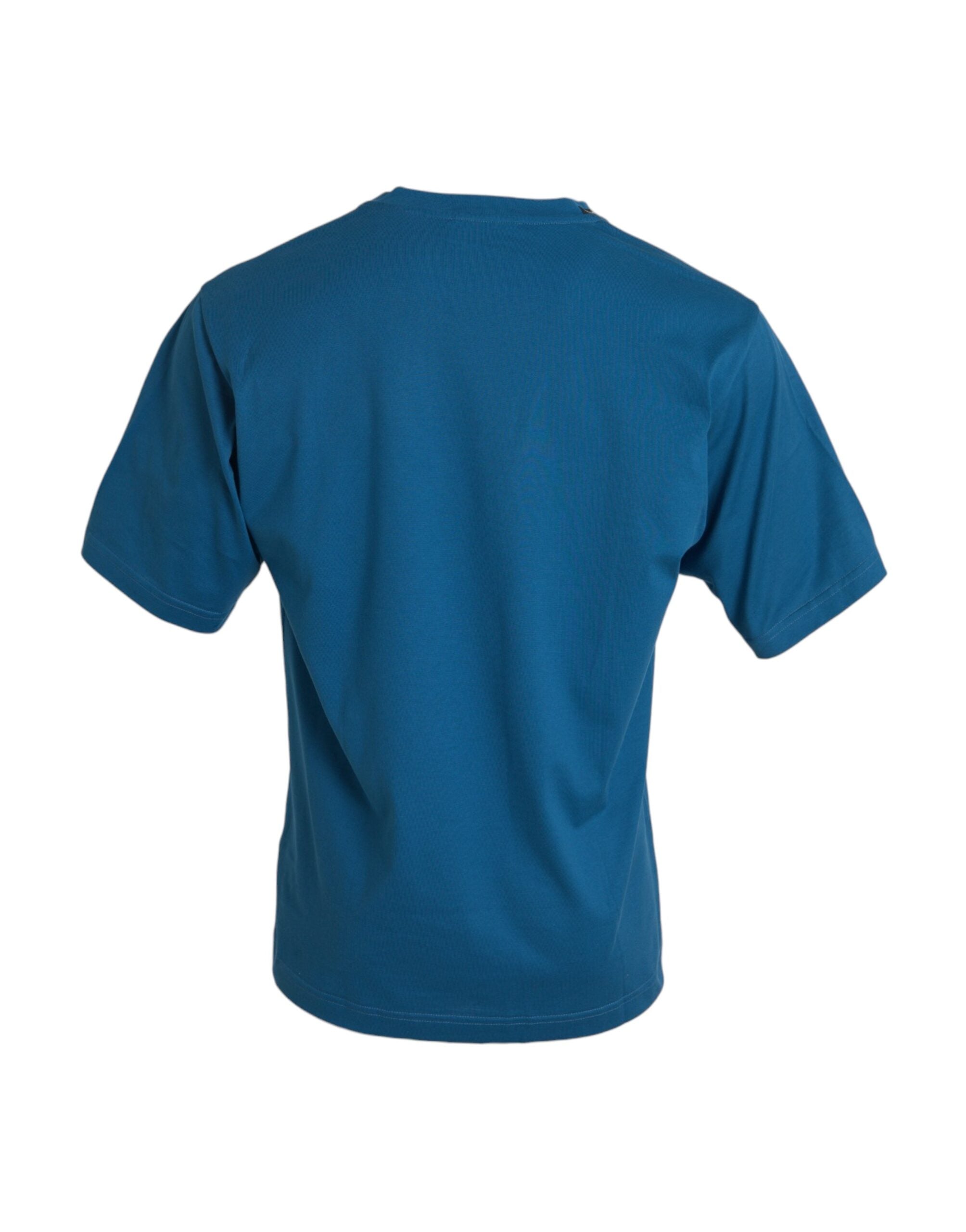 Dolce &amp; Gabbana Blue Logo Round Neck Short Sleeves T-shirt