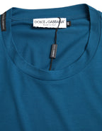 Dolce &amp; Gabbana Blue Logo Round Neck Short Sleeves T-shirt