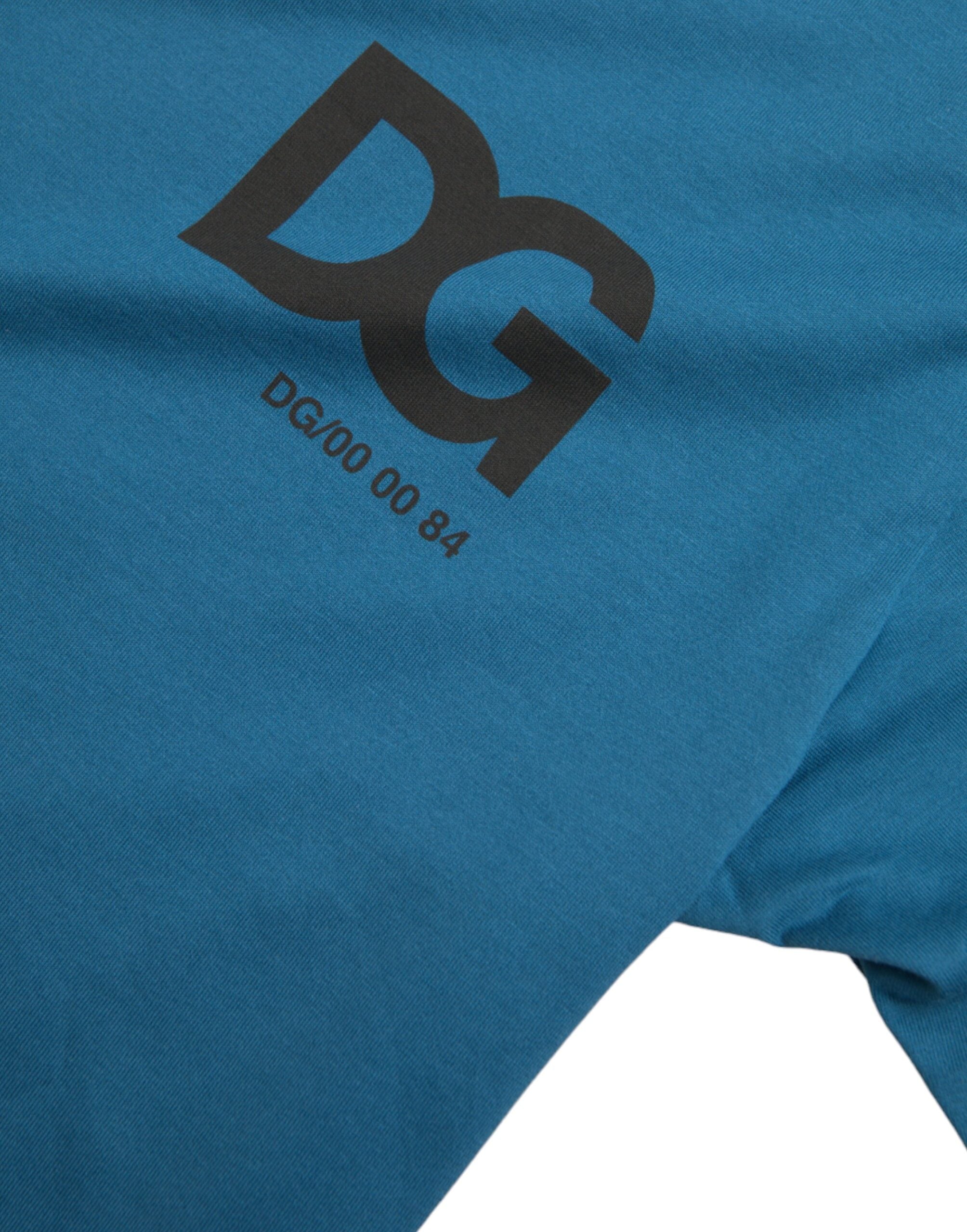Dolce &amp; Gabbana Blue Logo Round Neck Short Sleeves T-shirt