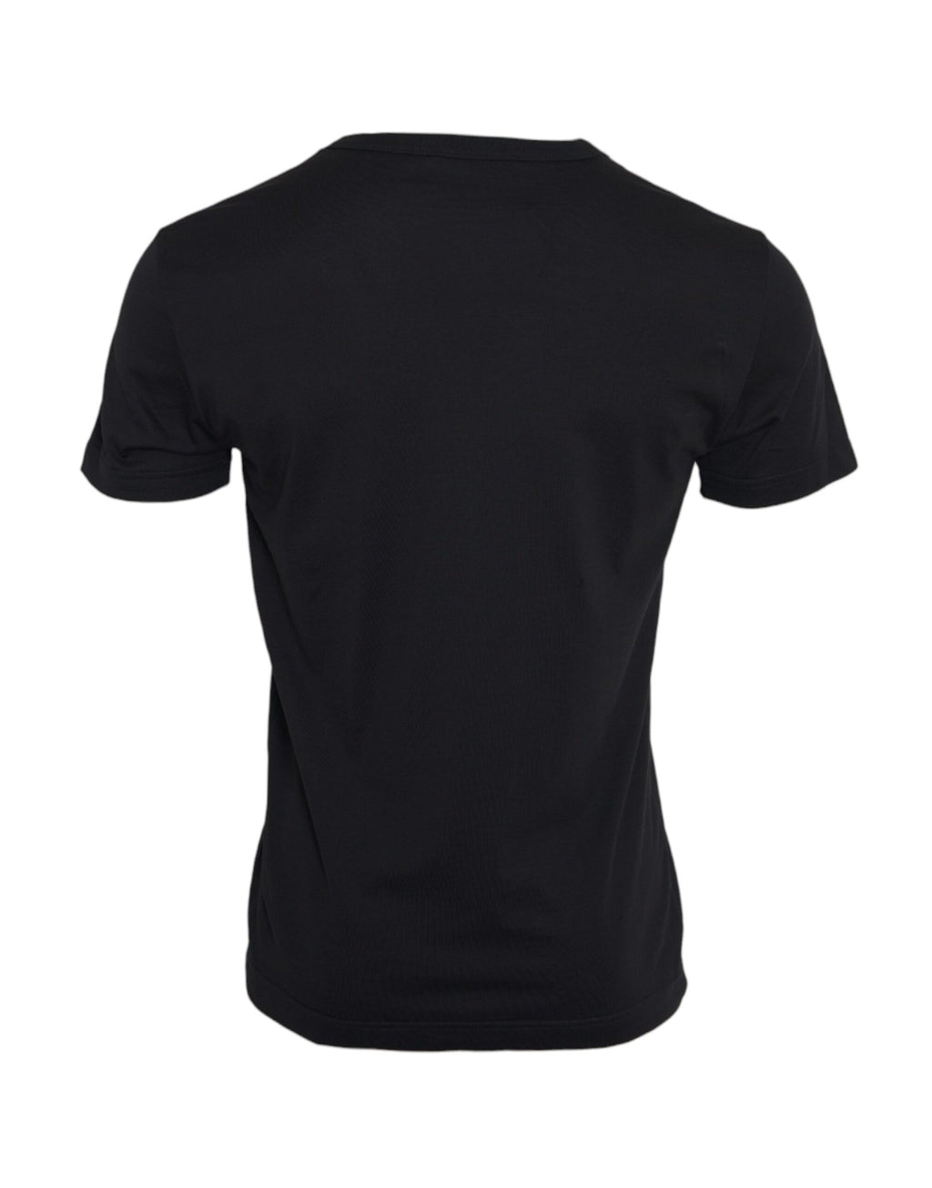 Dolce &amp; Gabbana Black Cotton Silver Chain Short Sleeve T-shirt
