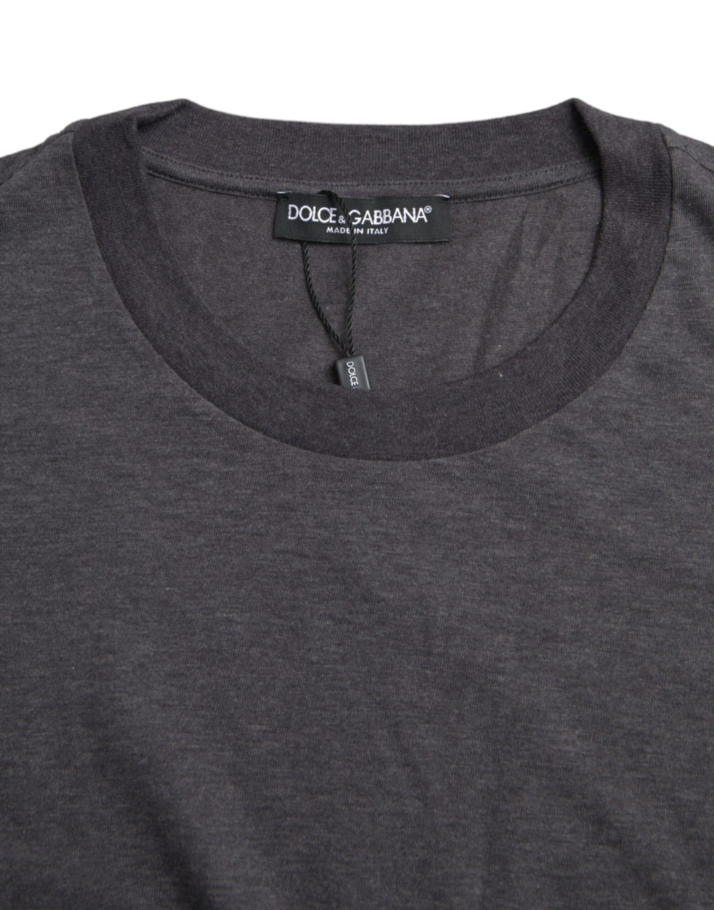 Dolce &amp; Gabbana Gray Cotton Round Neck Short Sleeve T-shirt