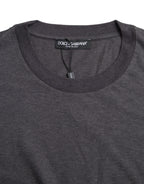 Dolce &amp; Gabbana Gray Cotton Round Neck Short Sleeve T-shirt