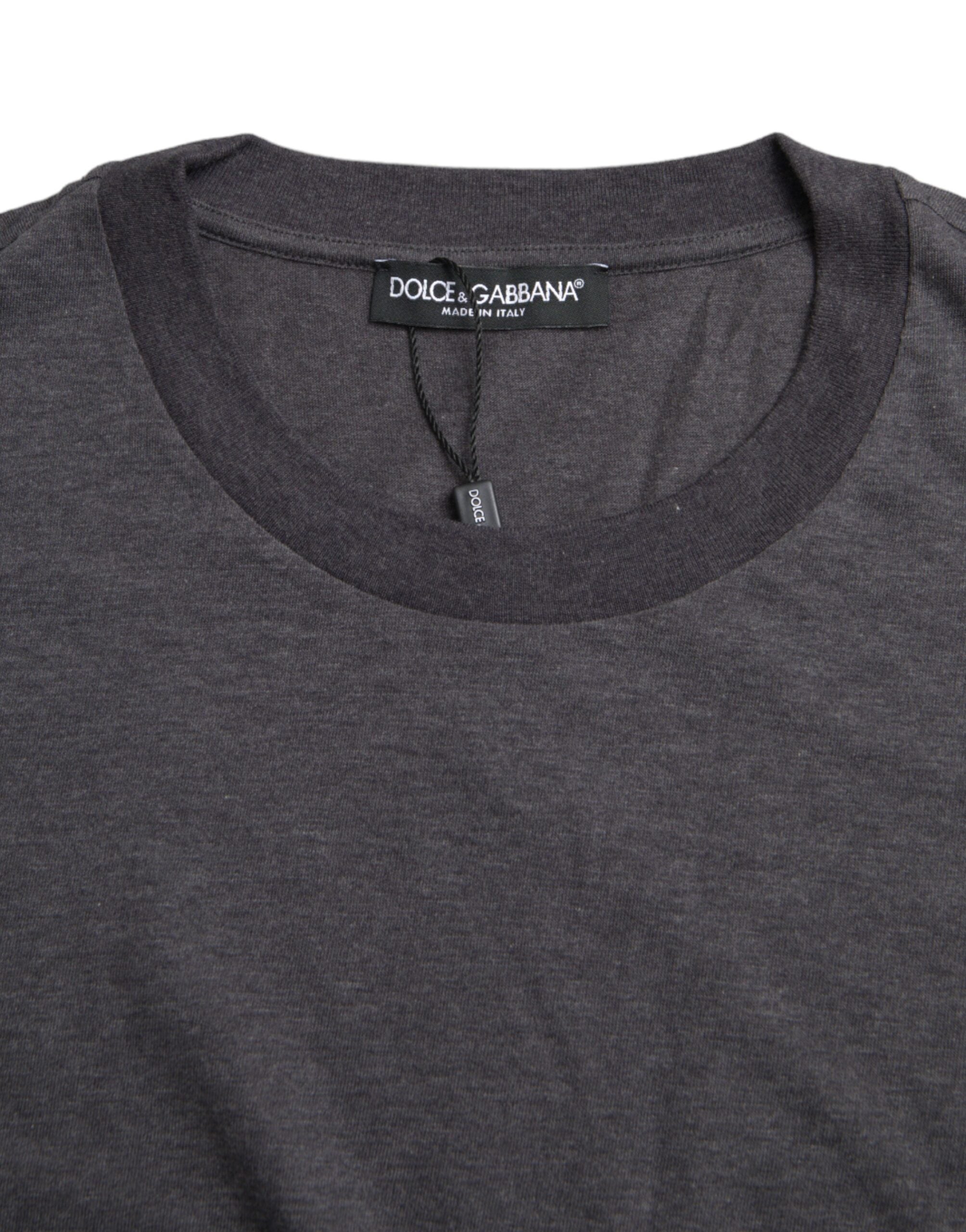 Dolce &amp; Gabbana Gray Cotton Round Neck Short Sleeve T-shirt