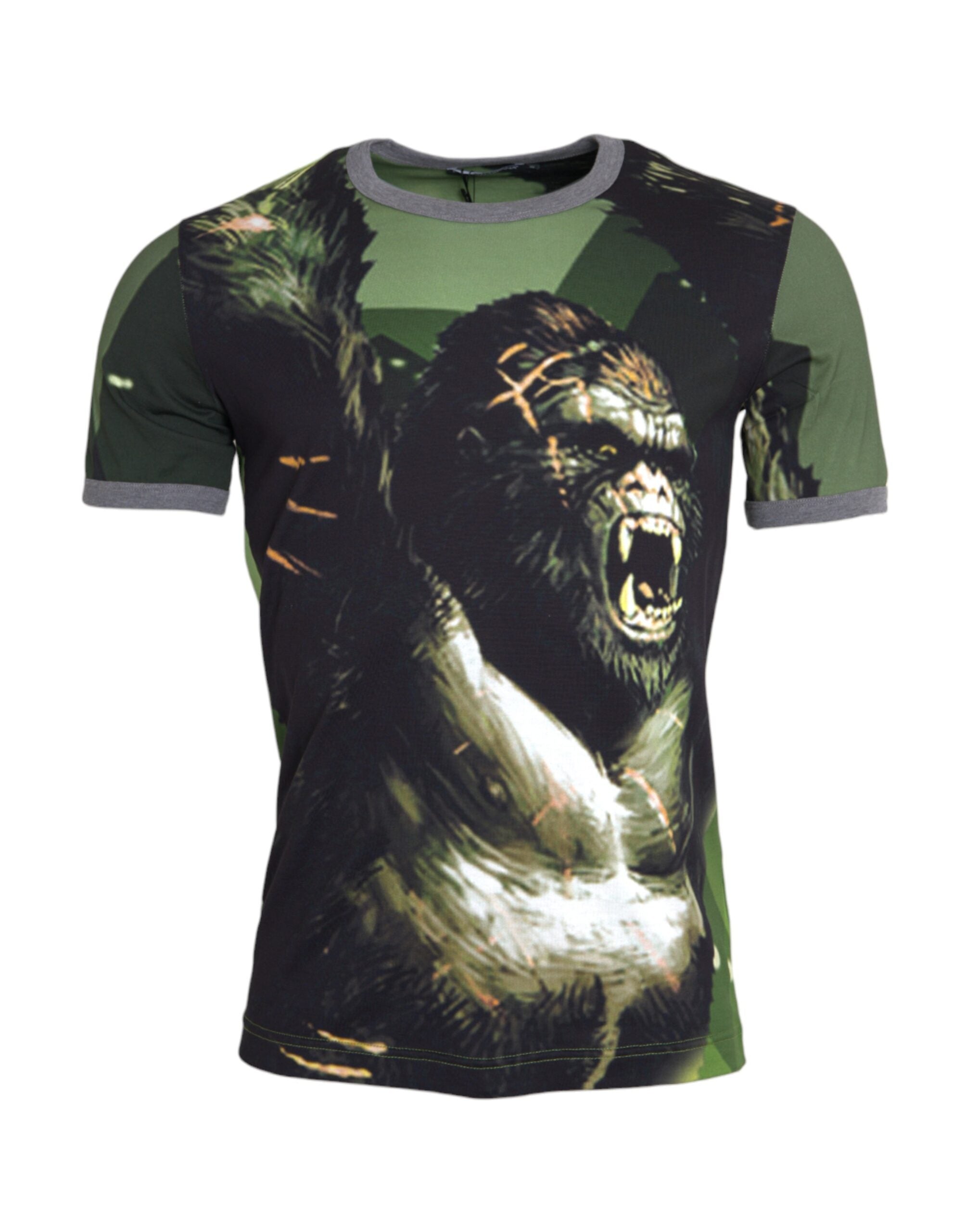 Dolce &amp; Gabbana Green Gorilla Cotton Short Sleeves T-shirt