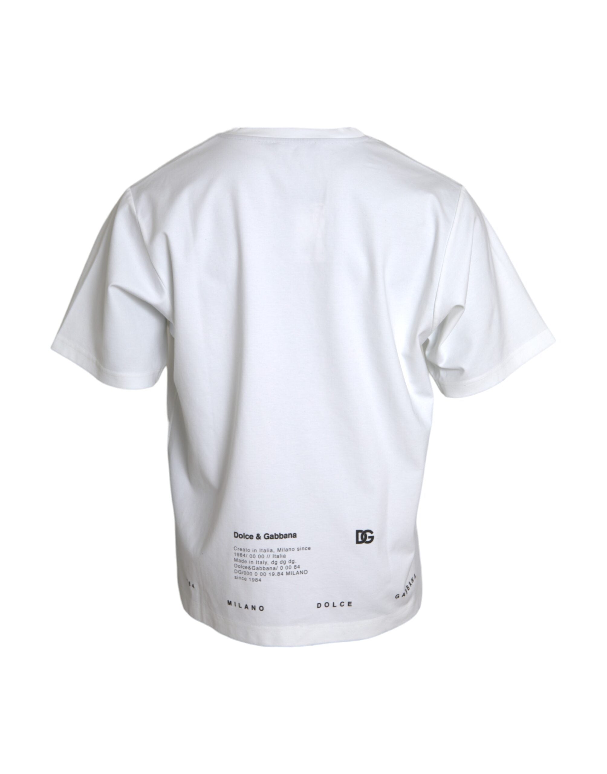Dolce &amp; Gabbana White Red Lips Print Cotton Men T-shirt