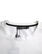 Dolce &amp; Gabbana White Red Lips Print Cotton Men T-shirt