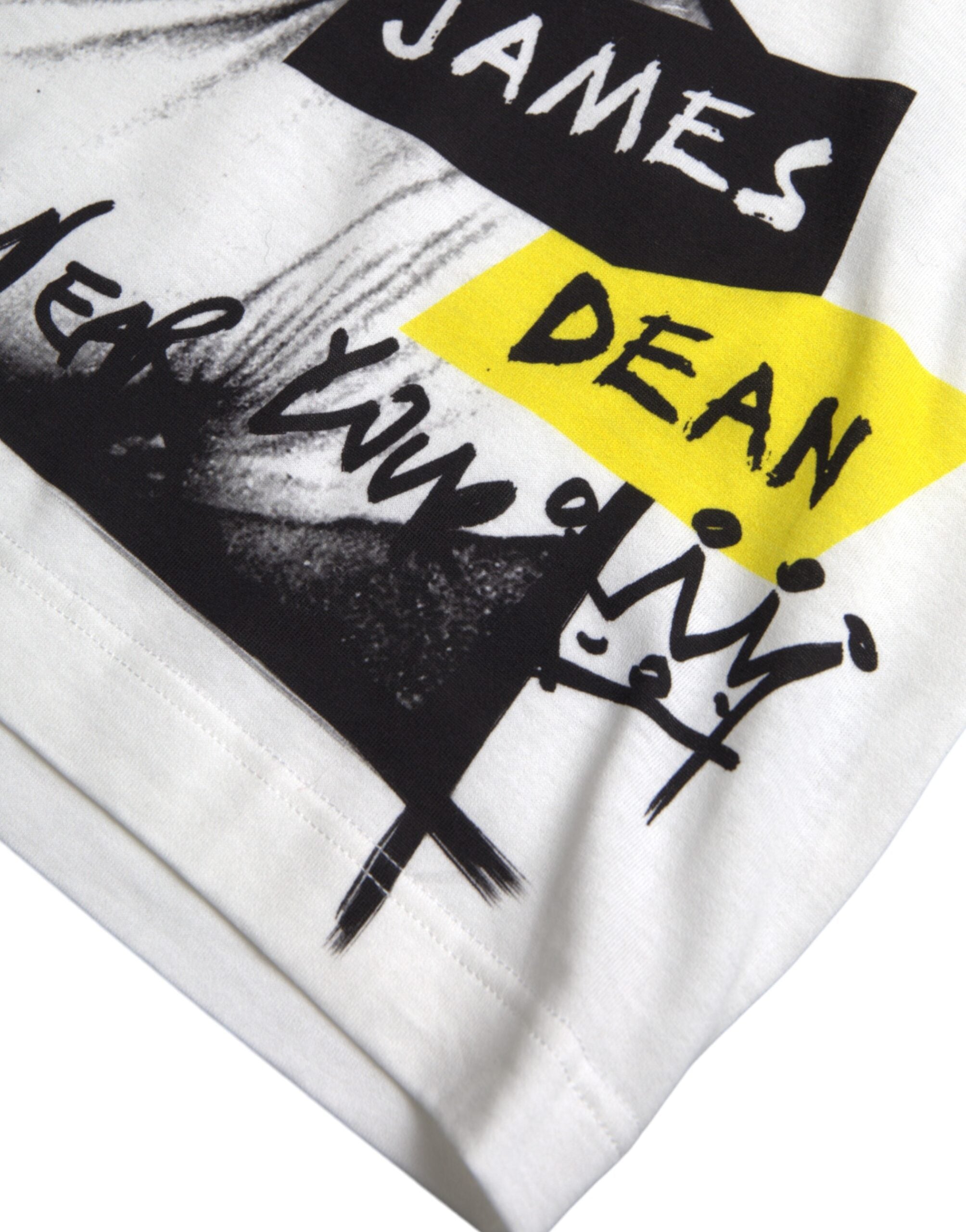 Dolce &amp; Gabbana White Graphic Cotton Short Sleeves Men T-shirt