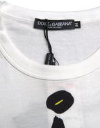 Dolce &amp; Gabbana White Graphic Cotton Short Sleeves Men T-shirt