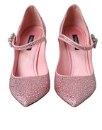 Dolce &amp; Gabbana Pink Strass Crystal Heels Pumps Shoes