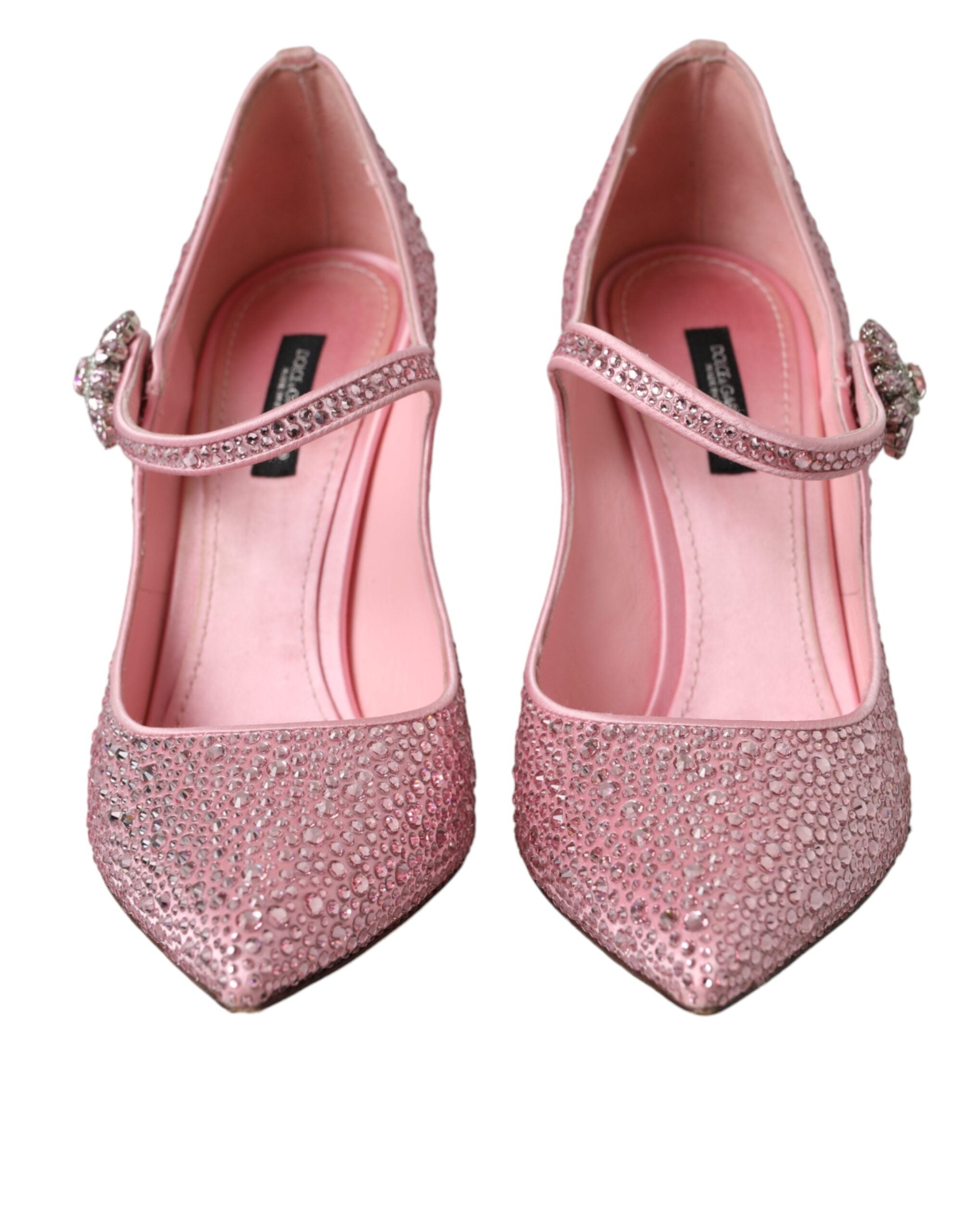 Dolce &amp; Gabbana Pink Strass Crystal Heels Pumps Shoes