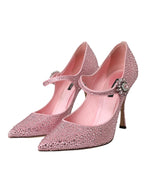 Dolce &amp; Gabbana Pink Strass Crystal Heels Pumps Shoes