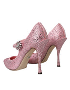 Dolce &amp; Gabbana Pink Strass Crystal Heels Pumps Shoes