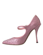 Dolce &amp; Gabbana Pink Strass Crystal Heels Pumps Shoes
