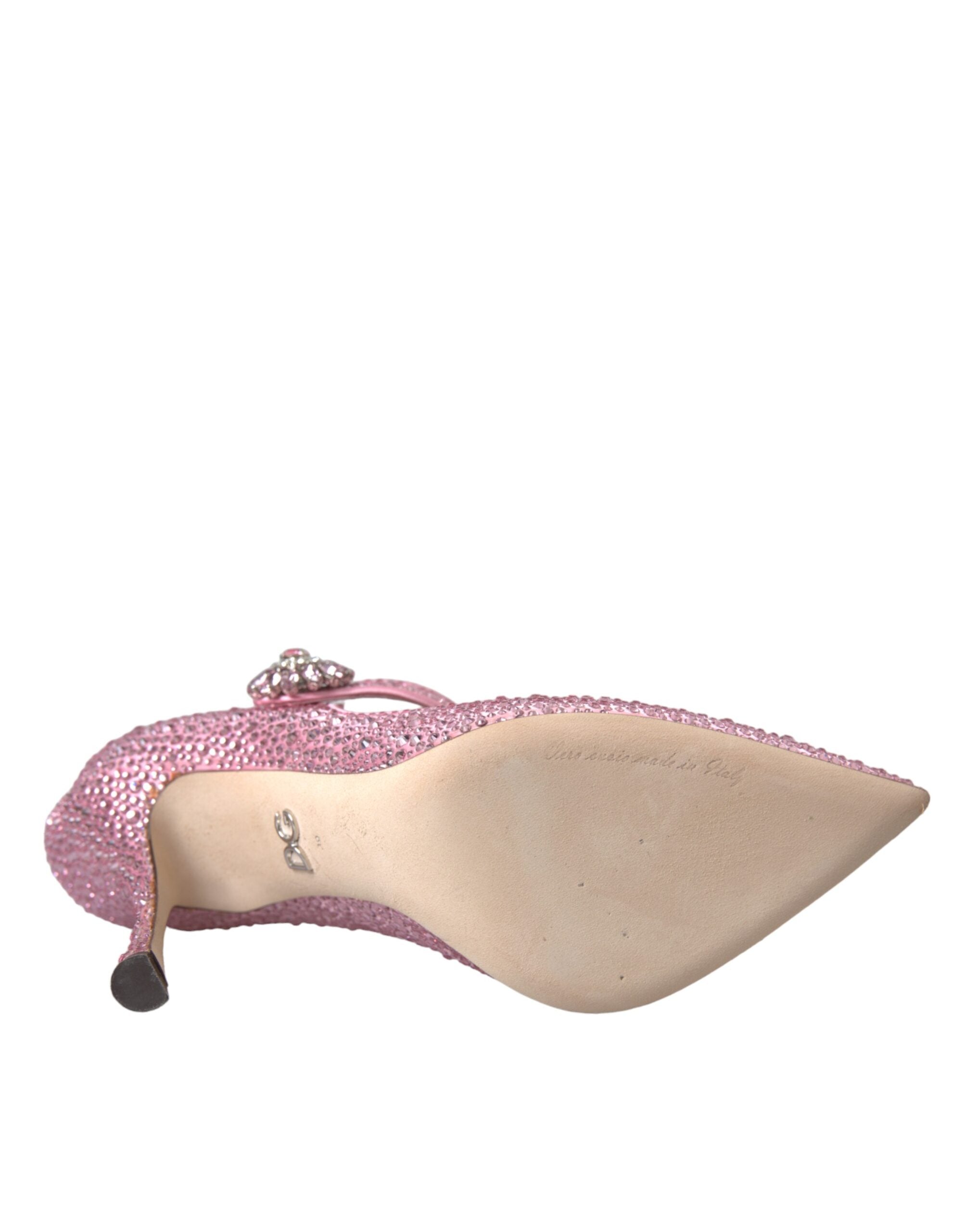 Dolce &amp; Gabbana Pink Strass Crystal Heels Pumps Shoes