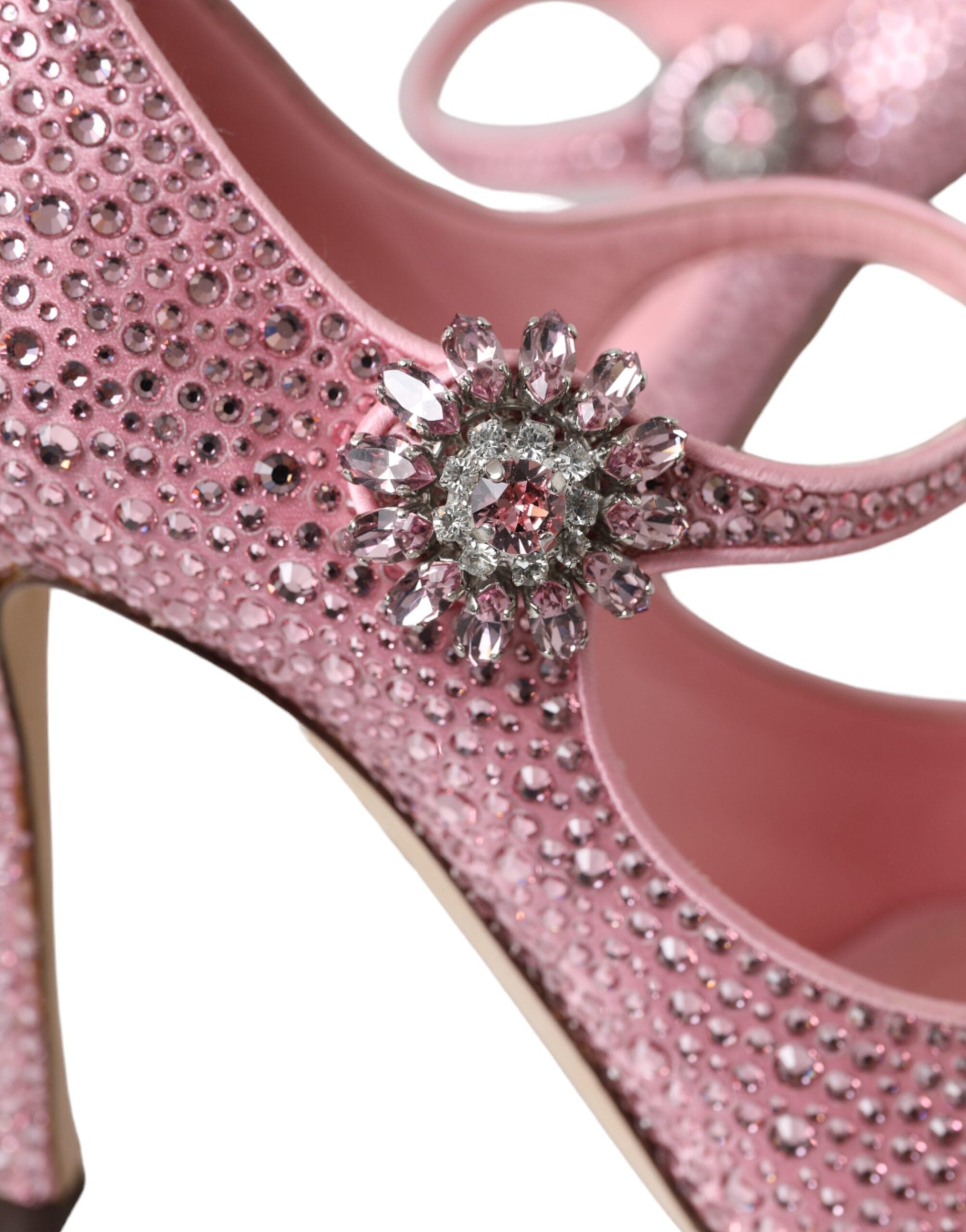 Dolce &amp; Gabbana Pink Strass Crystal Heels Pumps Shoes