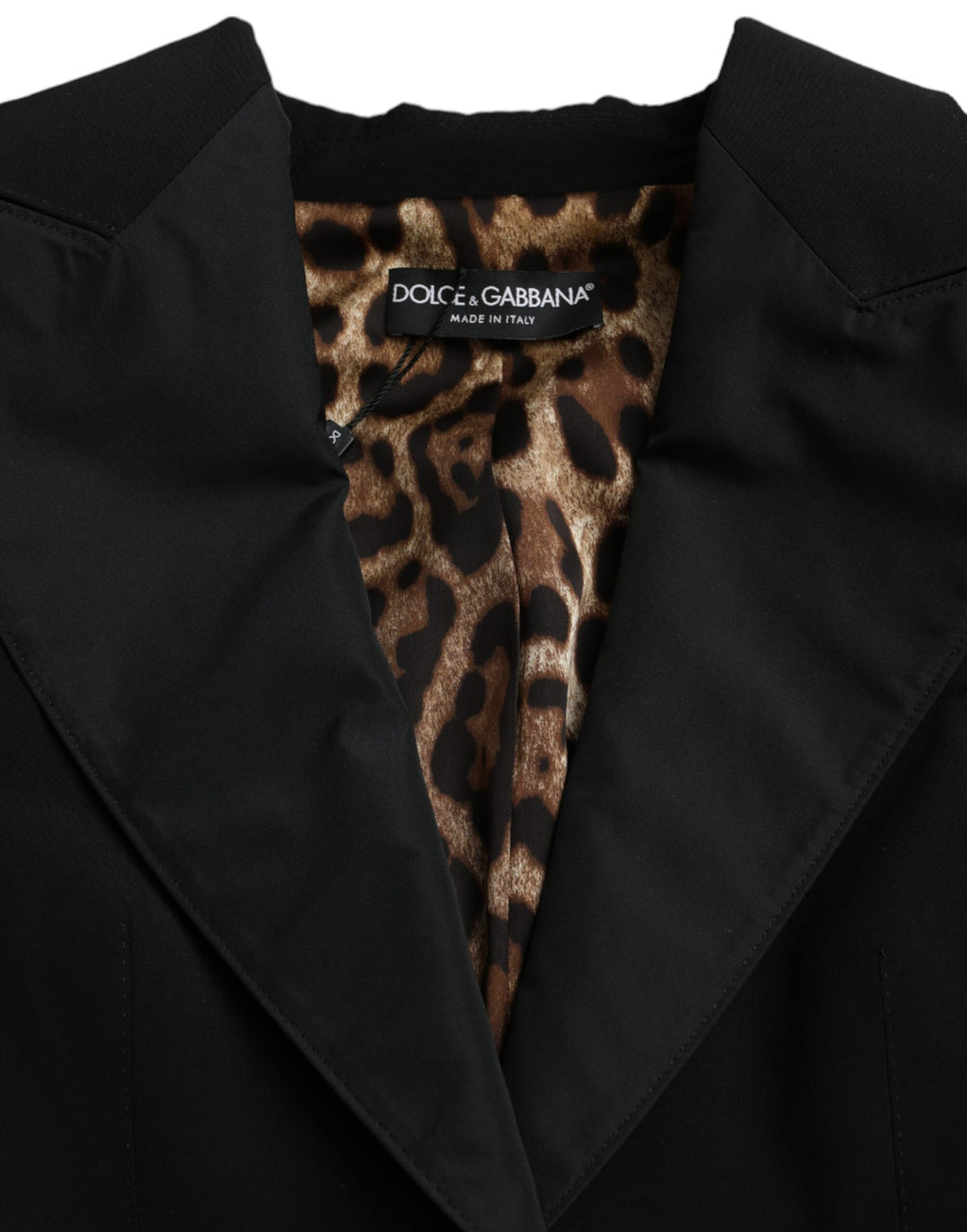 Dolce &amp; Gabbana Black Polyester Puffed Sleeves Cropped Jacket