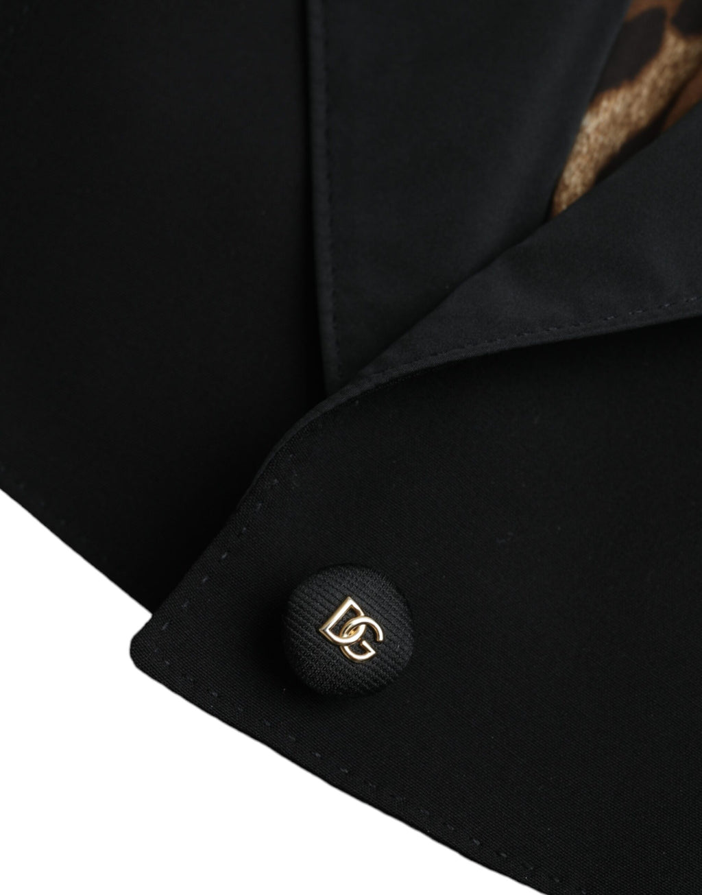 Dolce &amp; Gabbana Black Polyester Puffed Sleeves Cropped Jacket
