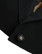 Dolce &amp; Gabbana Black Polyester Puffed Sleeves Cropped Jacket