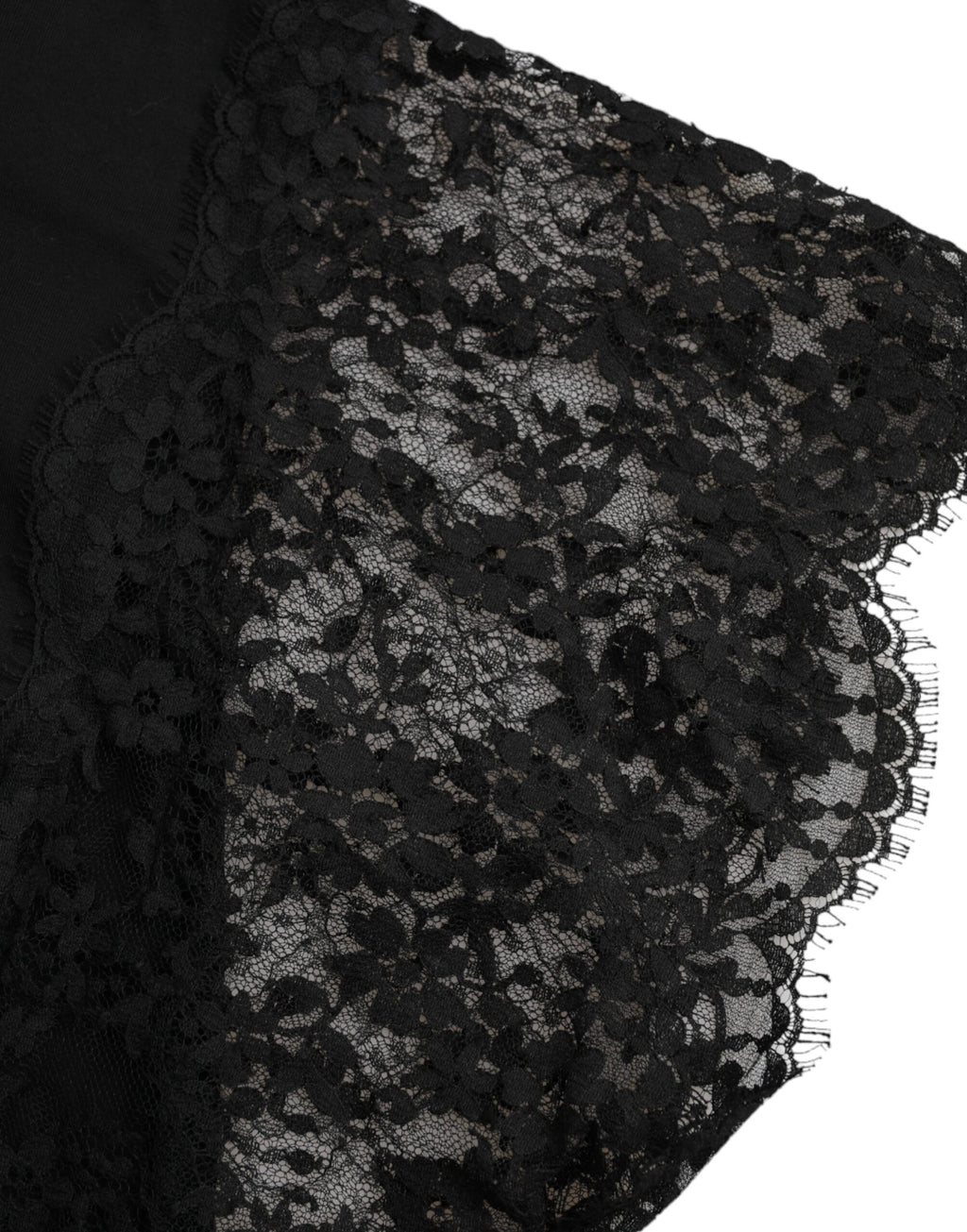 Dolce &amp; Gabbana Black Sacred Heart Print Cotton Lace T-shirt
