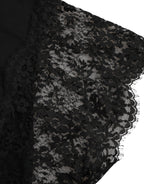 Dolce &amp; Gabbana Black Sacred Heart Print Cotton Lace T-shirt