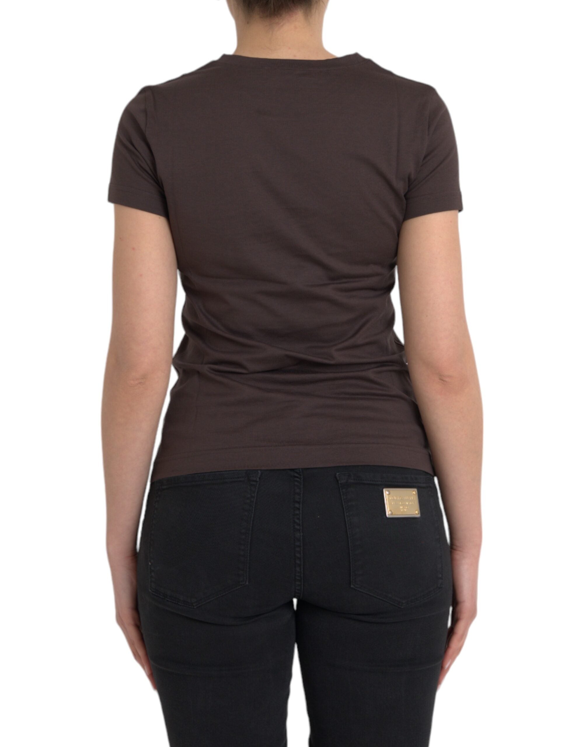 Dolce &amp; Gabbana Brown Crewneck 2017 Motive Print T-shirt