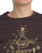 Dolce &amp; Gabbana Brown Crewneck 2017 Motive Print T-shirt