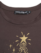 Dolce &amp; Gabbana Brown Crewneck 2017 Motive Print T-shirt