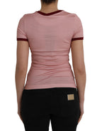 Dolce &amp; Gabbana Pink Cotton Short Sleeves Crew Neck T-shirt
