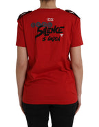 Dolce &amp; Gabbana Red Cotton Graphic Print Crew Neck T-shirt