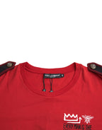 Dolce &amp; Gabbana Red Cotton Graphic Print Crew Neck T-shirt