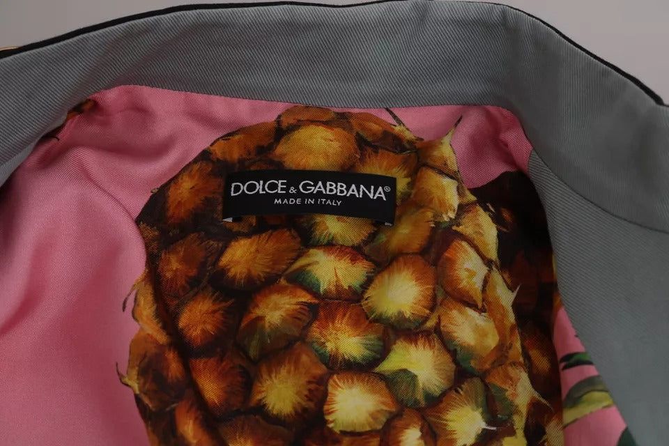 Dolce &amp; Gabbana Blue Button Crystal Embellished Cotton Jacket