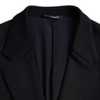 Dolce &amp; Gabbana Blue Wool Notch Single Breasted Coat Blazer