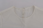 Dolce &amp; Gabbana White Silk ITALIA IS LOVE Blouse T-shirt