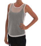 Dolce &amp; Gabbana White Net Tank Transparent Top