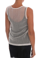 Dolce &amp; Gabbana White Net Tank Transparent Top