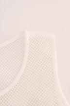 Dolce &amp; Gabbana White Net Tank Transparent Top