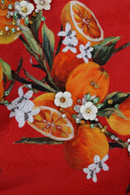Dolce &amp; Gabbana Orange Print Crystal-Embellished Blouse