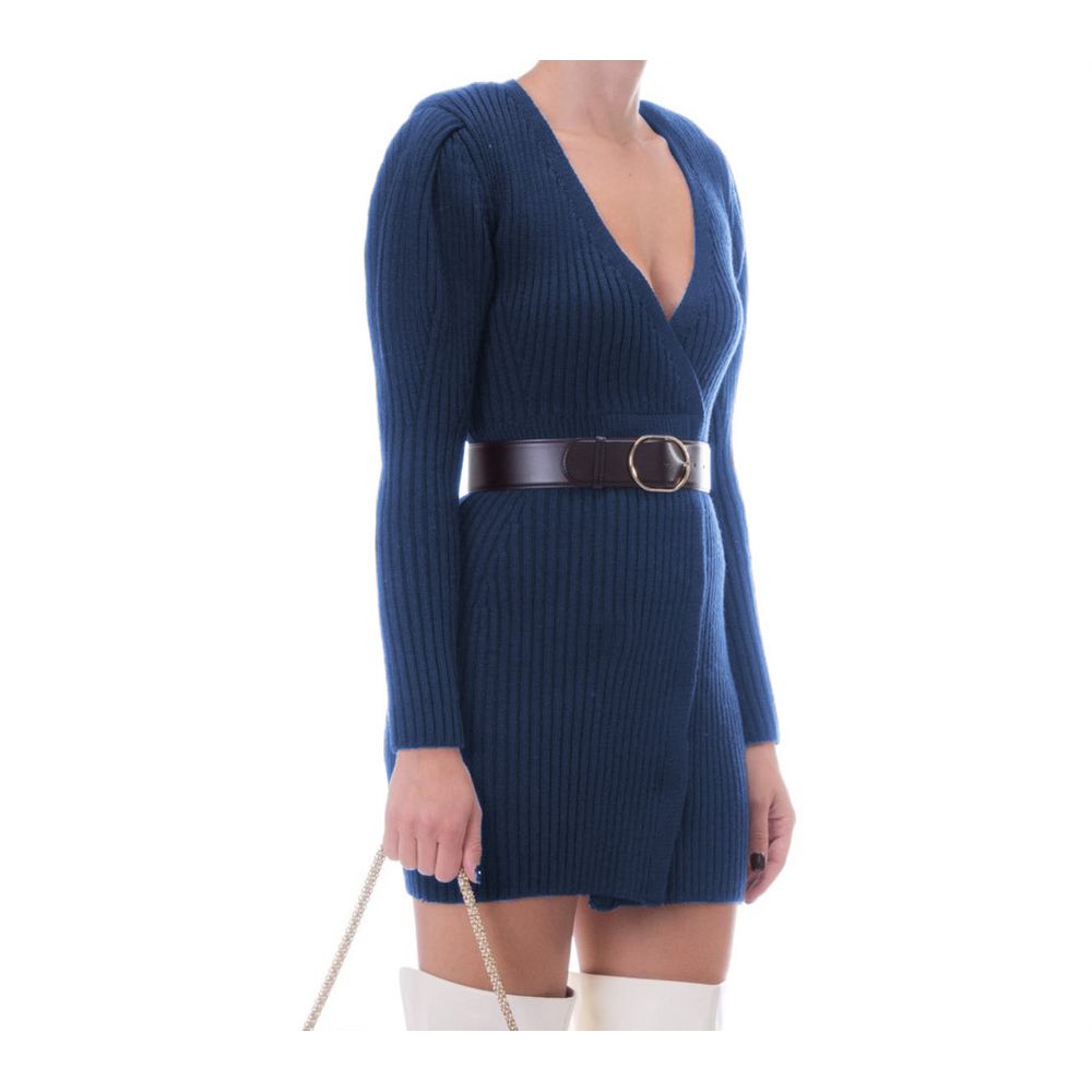 Elisabetta Franchi Blue Wool Women's Dress