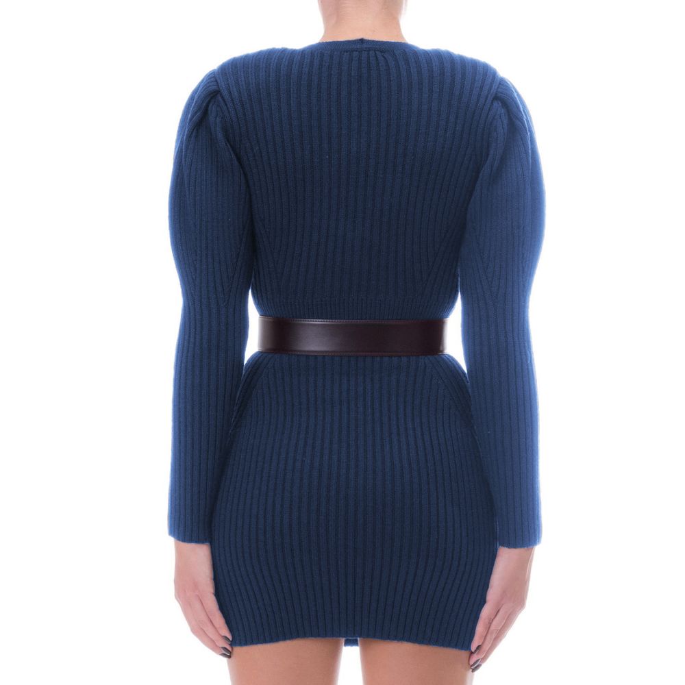 Elisabetta Franchi Blue Wool Women's Dress