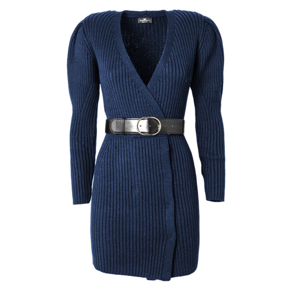 Elisabetta Franchi Blue Wool Women's Dress