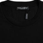 Dolce &amp; Gabbana Black Cotton Round Neck Short Sleeves T-shirt