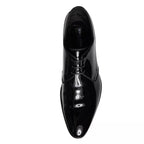 Dolce &amp; Gabbana Black Calfskin Leather Derby Men Dress Shoes